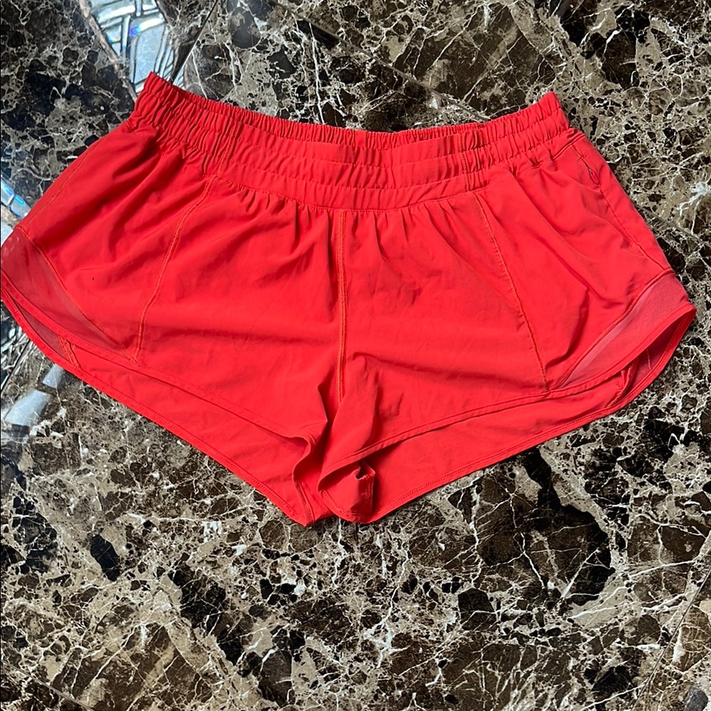 Lululemon Athletica Red Athletic Shorts Lightweight Breathable Design